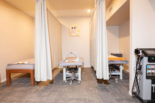 Private treatment beds inside AV Beauty Spa